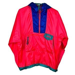 COLUMBIA Windbreaker Royal Blue, Neon Pink, and Teal Green Men's Medium